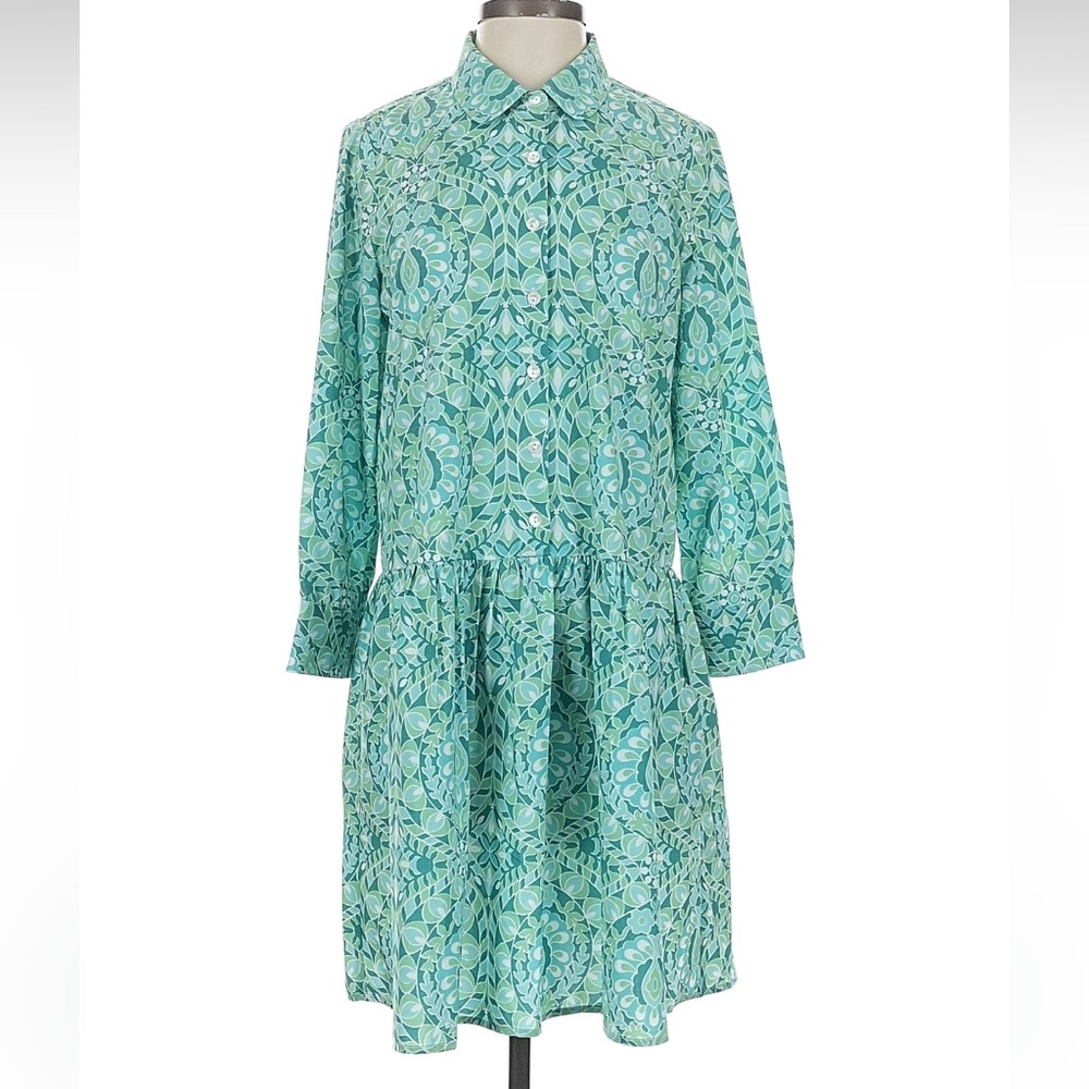 Tuckernuck Teal Floral Long Sleeve Dress - Picture 3 of 7